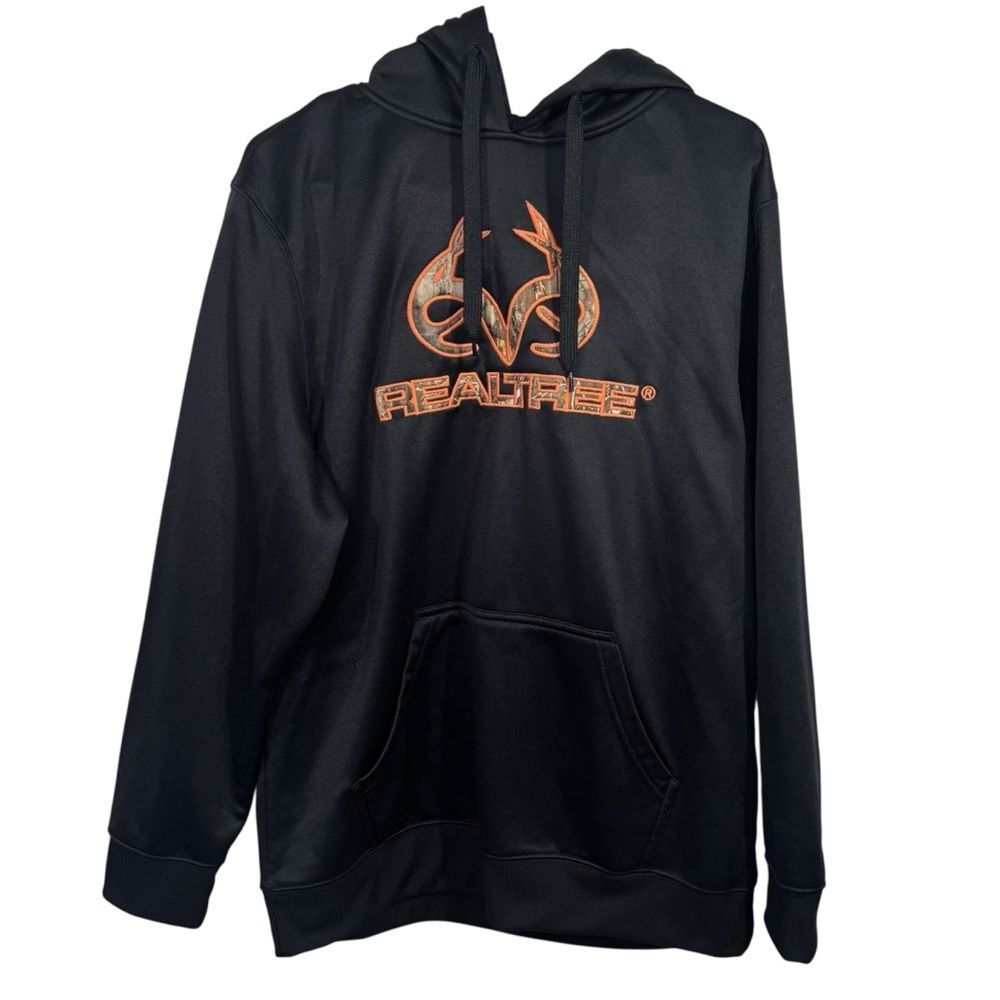 Realtree Black Embroidered Hoodie Sweatshirt